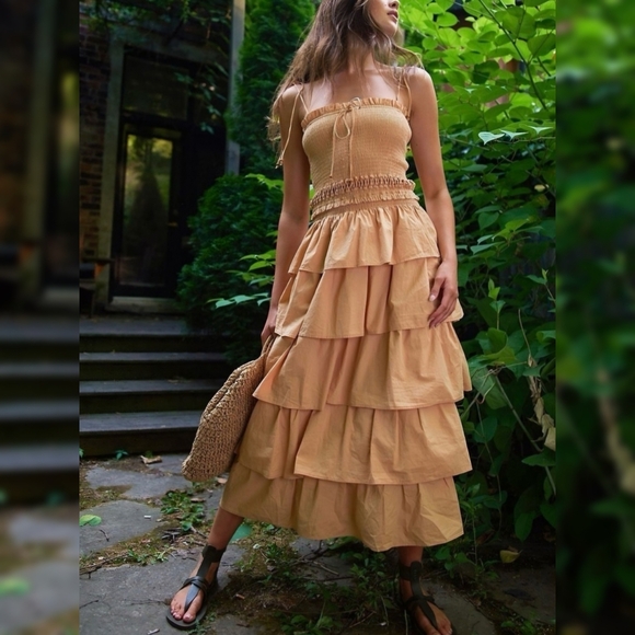 Free People Dresses & Skirts - Free People‎ Sunset Dancing Dress Peach Nude Women's Size Large